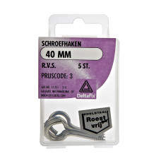 SCHROEFHAAK RVS A2 40 MM 5ST